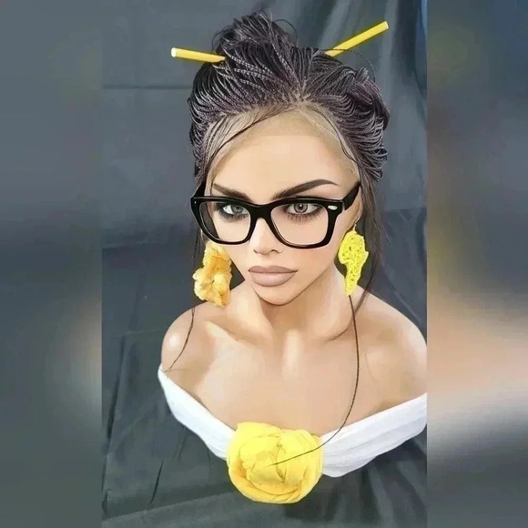 Handmade Micro Braided Wig Yassine Red Wine - Picture 15 of 17